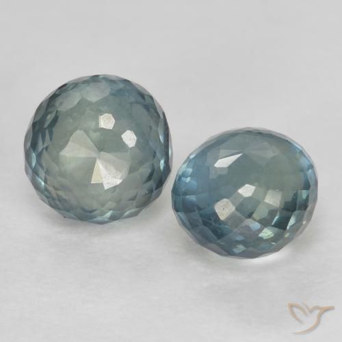 0.94ctw Naturale Blu verdastro Zaffiro, Rotondo, VS