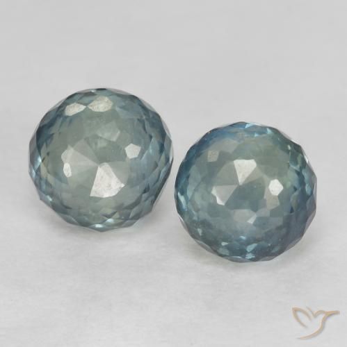 Gemme di Zaffiro Blu verdastro naturale da 0.94 ct, Rotondo, VS