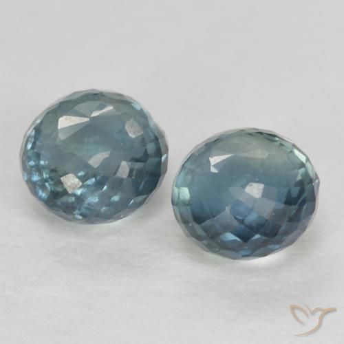 Gemme di Zaffiro Blu verdastro naturale da 0.94 ct, Rotondo, VS
