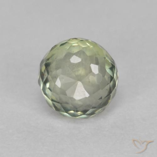 Zaffiro Verde foresta chiaro naturale da 0.56 ct, Rotondo, VVS-VS