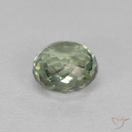 Zaffiro Verde foresta chiaro naturale da 0.56 ct, Rotondo, VVS-VS