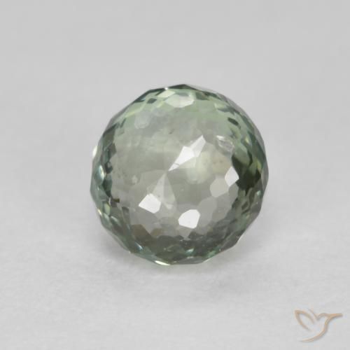 Zaffiro Verde muschio naturale da 0.55 ct, Rotondo, VS
