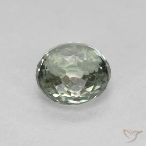 Zaffiro Verde muschio naturale da 0.55 ct, Rotondo, VS