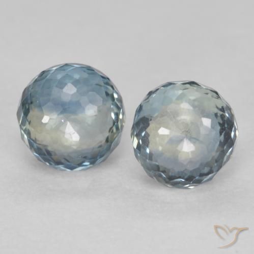 0.86ctw Naturale Verde blu Zaffiro, Rotondo, VS