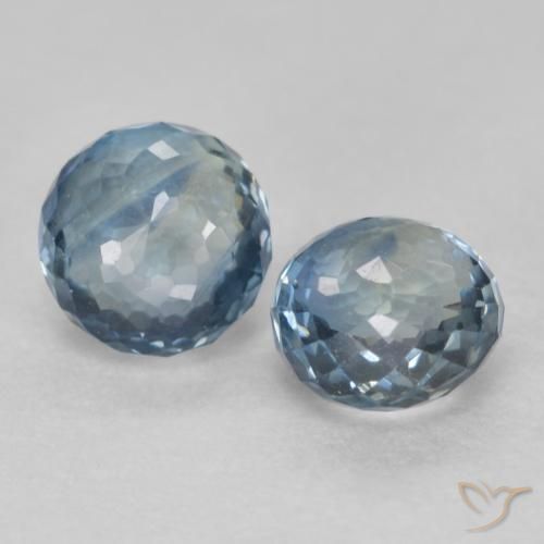 Gemme di Zaffiro Verde blu naturale da 0.86 ct, Rotondo, VS