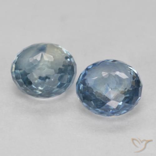 Gemme di Zaffiro Verde blu naturale da 0.86 ct, Rotondo, VS
