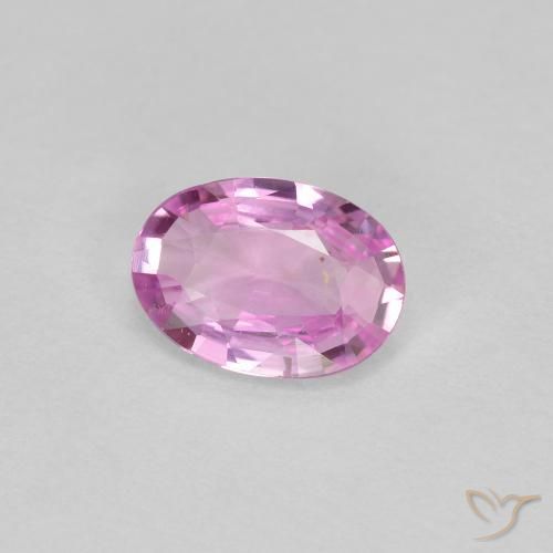 Zaffiro Rosa porpora chiaro reale naturale da 0.54 ct, Ovale, VVS