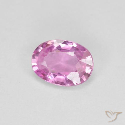 Zaffiro Rosa porpora chiaro reale naturale da 0.65 ct, Ovale, VVS