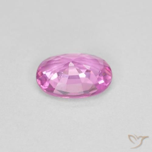 Zaffiro Rosa porpora chiaro reale naturale da 0.65 ct, Ovale, VVS