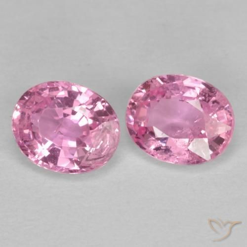 Gemme di Zaffiro Rosa porpora reale naturale da 0.90 ct, Ovale, VS-SI