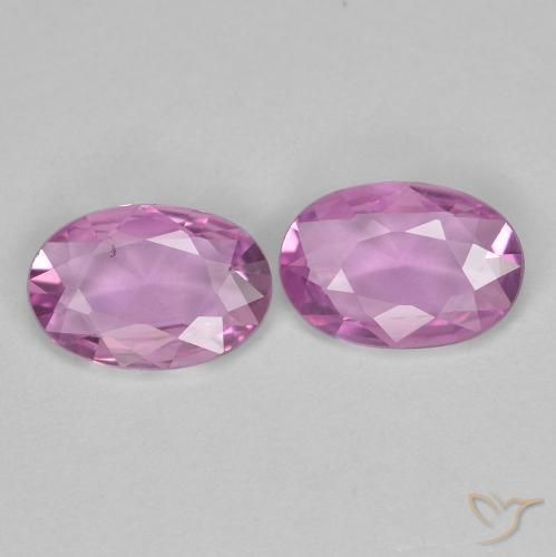 Gemme di Zaffiro Viola chiaro naturale da 0.70 ct, Ovale, VVS-VS