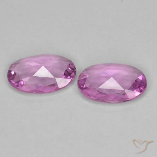 Gemme di Zaffiro Viola chiaro naturale da 0.70 ct, Ovale, VVS-VS