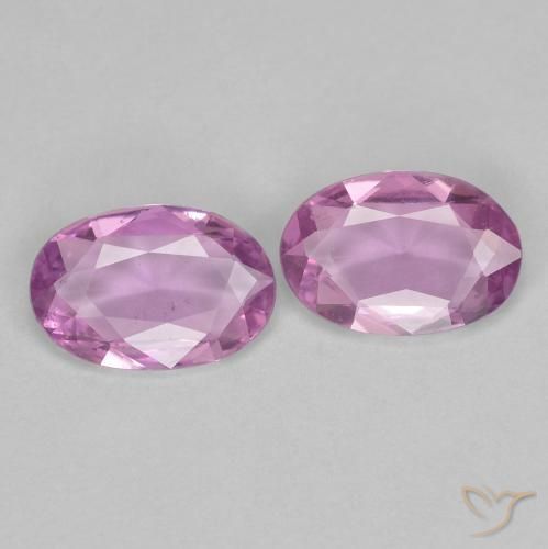 Gemme di Zaffiro Rosa porpora chiaro reale naturale da 0.73 ct, Ovale, VVS-VS