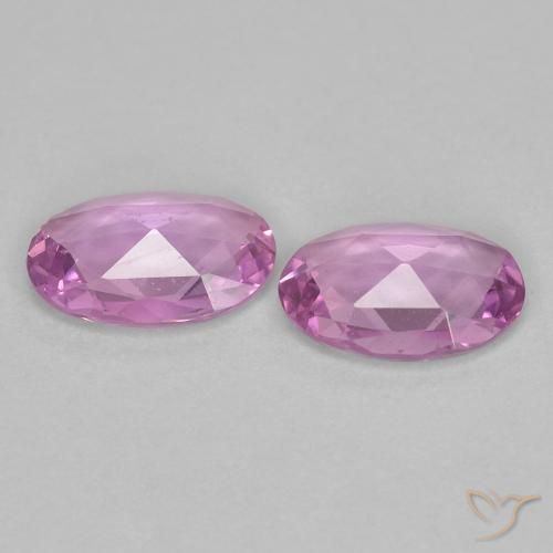 Gemme di Zaffiro Rosa porpora chiaro reale naturale da 0.73 ct, Ovale, VVS-VS