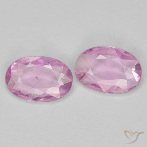 Gemme di Zaffiro Rosa viola reale molto chiaro naturale da 0.72 ct, Ovale, VS