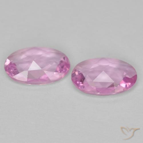 Gemme di Zaffiro Rosa viola reale molto chiaro naturale da 0.72 ct, Ovale, VS
