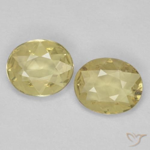 1.02ctw Naturale Giallo chiaro Zaffiro, Ovale, VVS-VS