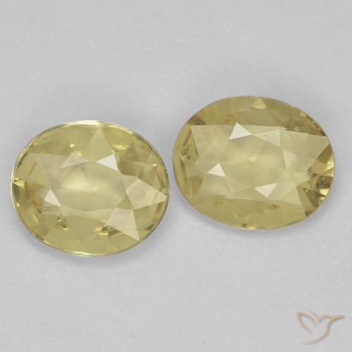 Gemme di Zaffiro Giallo chiaro naturale da 1.02 ct, Ovale, VVS-VS