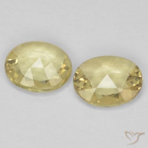 Gemme di Zaffiro Giallo chiaro naturale da 1.02 ct, Ovale, VVS-VS