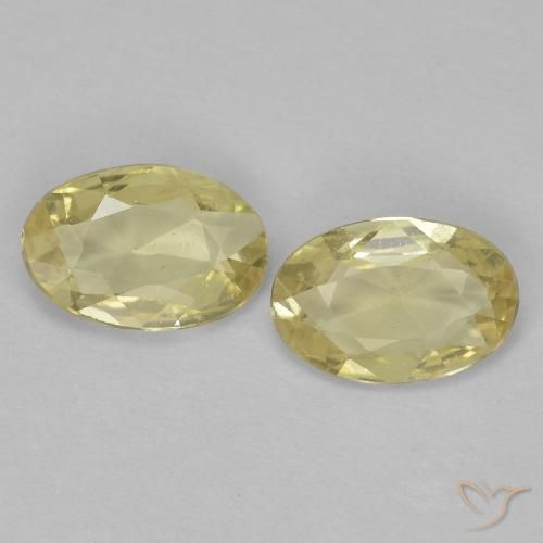 0.78ctw Naturale Giallo Digione molto chiaro Zaffiro, Ovale, VVS-VS