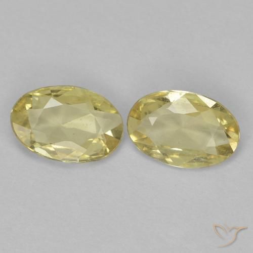 Gemme di Zaffiro Giallo Digione molto chiaro naturale da 0.78 ct, Ovale, VVS-VS