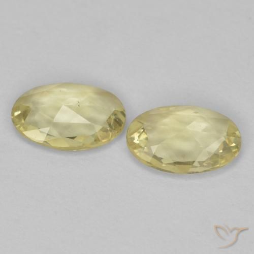 Gemme di Zaffiro Giallo Digione molto chiaro naturale da 0.78 ct, Ovale, VVS-VS