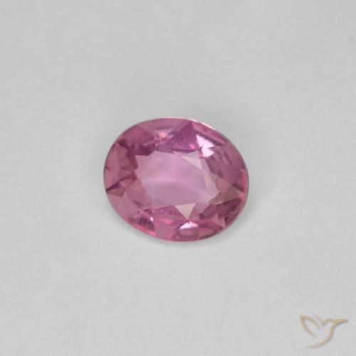 Zaffiro Rosa scuro naturale da 0.54 ct, Ovale, VVS-VS