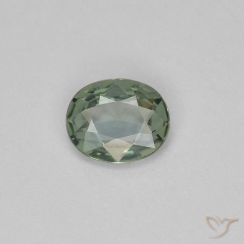 0.59ct Naturale grigio verdastro Zaffiro, Ovale, VVS-VS