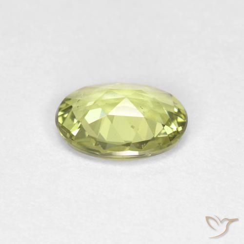 Zaffiro Verde giallastro naturale da 0.79 ct, Ovale, VS