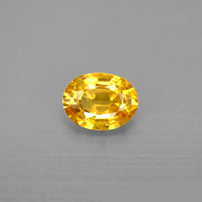 Zaffiro naturale giallo da 1,31 ct, taglio ovale, VVS-VS