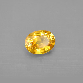 Zaffiro naturale giallo da 1,31 ct, taglio ovale, VVS-VS