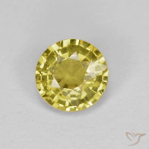 0.42ct Naturale Giallo medio Zaffiro, Rotondo, VS