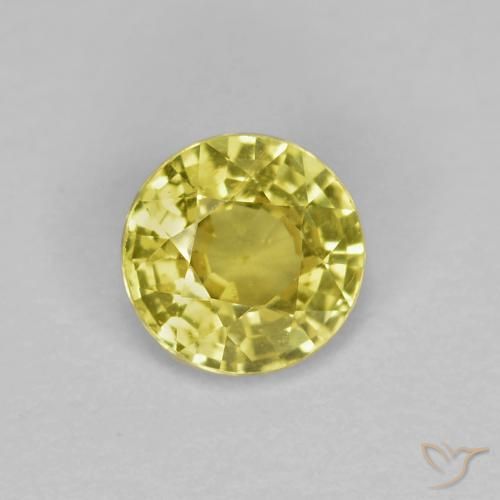 0.44ct Naturale Giallo medio Zaffiro, Rotondo, VS