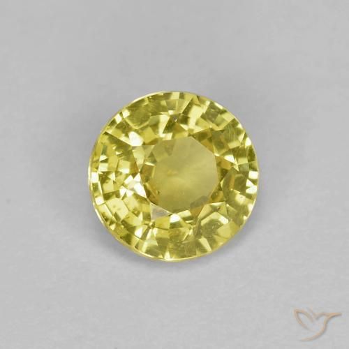 Zaffiro Giallo medio naturale da 0.44 ct, Rotondo, VS