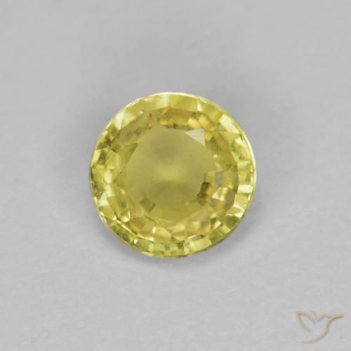 0.39ct Naturale Giallo di Digione Zaffiro, Rotondo, VVS-VS