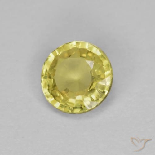 Zaffiro Giallo di Digione naturale da 0.39 ct, Rotondo, VVS-VS