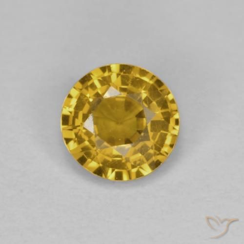 Zaffiro Arancio Dorato Profondo naturale da 0.42 ct, Rotondo, VVS-VS