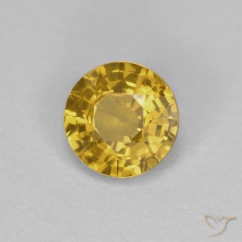 Zaffiro Arancio Dorato Profondo naturale da 0.42 ct, Rotondo, VVS-VS