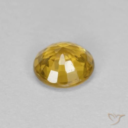 Zaffiro Arancio Dorato Profondo naturale da 0.42 ct, Rotondo, VVS-VS