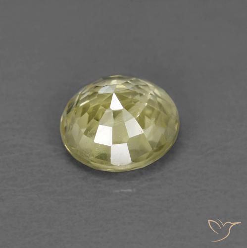 Zaffiro Giallo medio-chiaro naturale da 0.41 ct, Rotondo, VS