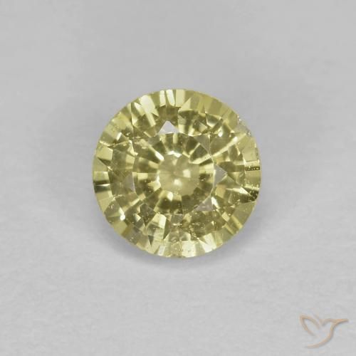 0.46ct Naturale Giallo pallido Zaffiro, Rotondo, VS