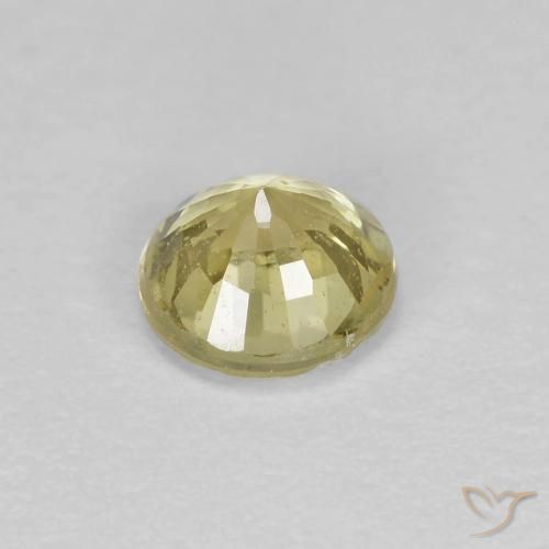 Zaffiro Giallo pallido naturale da 0.46 ct, Rotondo, VS