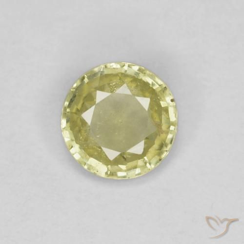 0.37ct Naturale Giallo medio-chiaro Zaffiro, Rotondo, VS