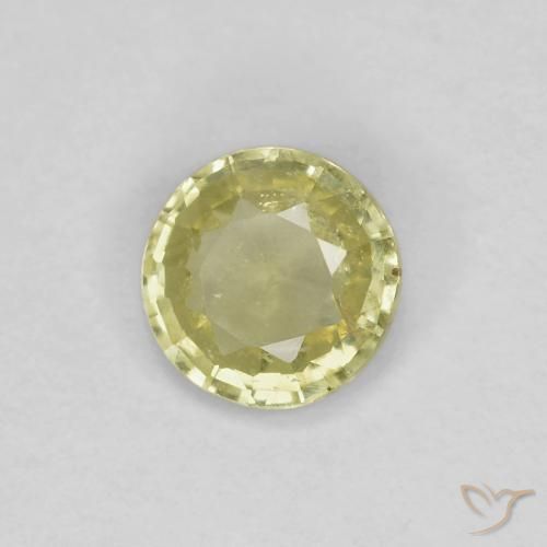 Zaffiro Giallo medio-chiaro naturale da 0.37 ct, Rotondo, VS