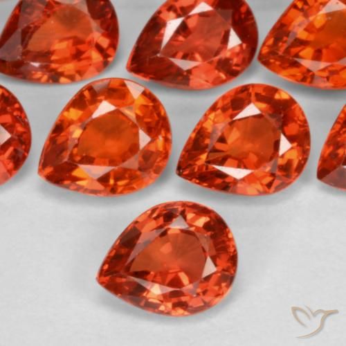 0.43ct Naturale Rosso fuoco Zaffiro, Forma a pera, VVS-VS