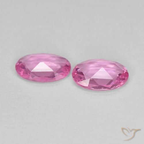 Gemme di Zaffiro Rosa intenso naturale da 0.78 ct, Ovale, VS
