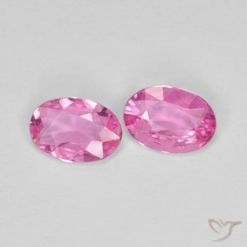 Gemme di Zaffiro Rosa porpora reale naturale da 0.78 ct, Ovale, VVS-VS
