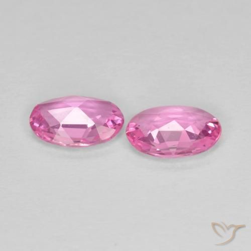 Gemme di Zaffiro Rosa porpora reale naturale da 0.78 ct, Ovale, VVS-VS