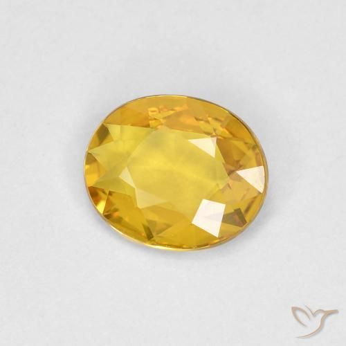 Zaffiro Dorato naturale da 0.55 ct, Ovale, VVS
