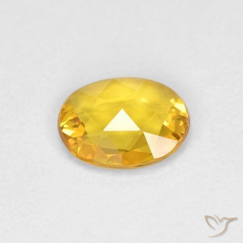 Zaffiro Dorato naturale da 0.55 ct, Ovale, VVS